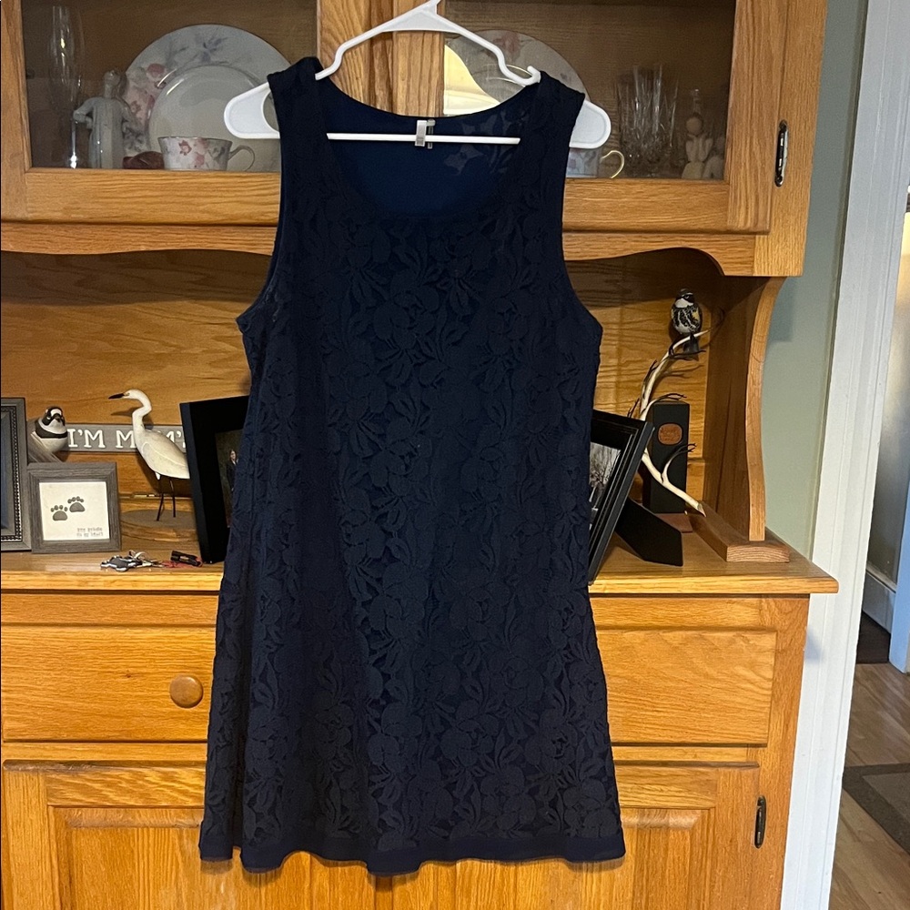 Kaktus Navy Floral Lace Mini Dress
